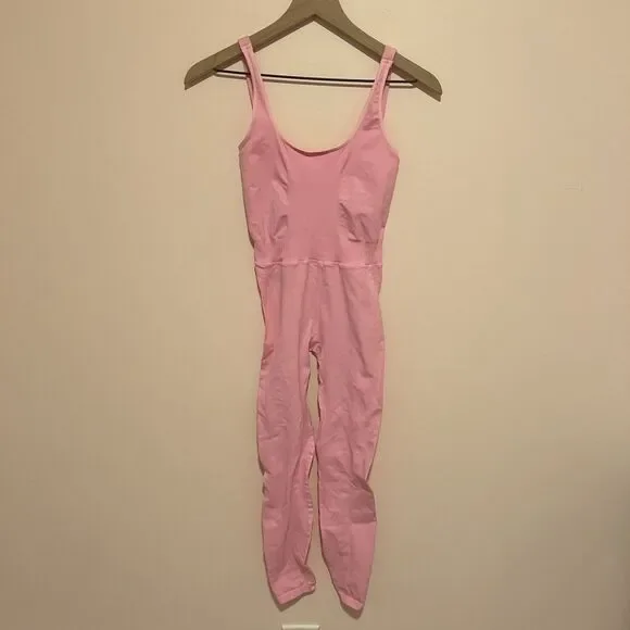NWT Free People Movement Good Karma Onesie in Cotton Candy Pink Women's XS/S - Picture 3 of 10